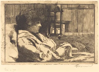 Nainen lukemassa studiossa (La Lecture dans l