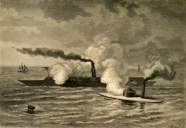 Monitorin hyökkäys Merrimackiin, 1878.