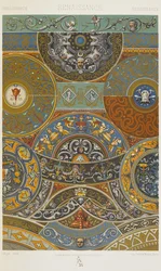 Renaissance, levy 59 teoksesta "Polychromatic Ornament: Sata lautasta kultaa, hopeaa ja värejä"