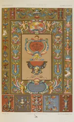 Renaissance, levy 63 teoksesta "Polychromatic Ornament: Sata lautasta kultaa, hopeaa ja värejä"