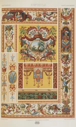 XVIII vuosisata, levy 89 teoksesta "Polychromatic Ornament: Sata lautasta kultaa, hopeaa ja värejä"
