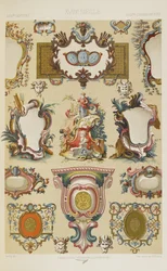 XVIII vuosisata, levy 93 teoksesta "Polychromatic Ornament: Sata lautasta kultaa, hopeaa ja värejä"