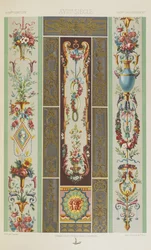 XVIII vuosisata, levy 97 teoksesta "Polychromatic Ornament: Sata lautasta kultaa, hopeaa ja värejä"