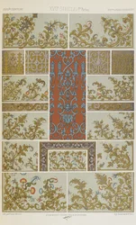 XVII vuosisata, levy 78 teoksesta "Polychromatic Ornament: Sata lautasta kultaa, hopeaa ja värejä"