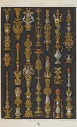 XVI vuosisata, levy 64 teoksesta "Polychromatic Ornament: Sata lautasta kultaa, hopeaa ja värejä"