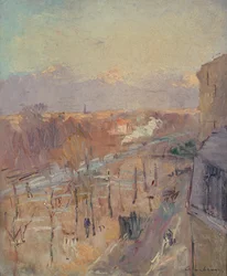 Avenue Pariisissa myrskyn jälkeen (öljy kankaalle)