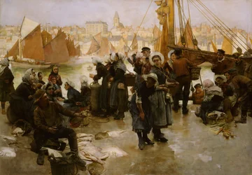 Kalastuslaivaston lähtö, Boulogne, 1891.