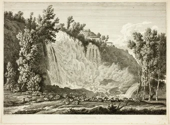 Vesiputous Tivolin yläpuolella, Picturesquely Etched Prospectsilta Italiasta