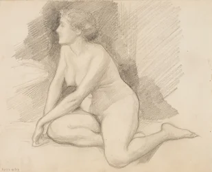 Istuva alaston