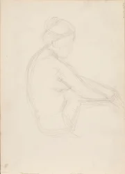 Istuva alaston