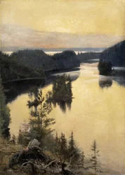 Kaukolanharju auringonlaskun aikaan