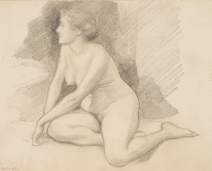 Istuva alaston