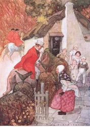 Kun hän näki Sir Johnin, hän kurjahti hyvin matalalle, The Water Babies -pubista, Humphrey Milford Oxford University Press, n. 1930 (väri litho)