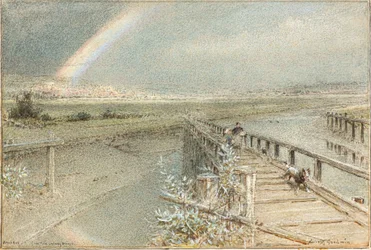 Arundel Fordin rautatiesillalta (akvarelli)
