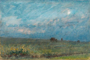 Reculver, Kent (muste, akvarelli, guassi, paperi kartongille).
