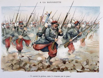 A la bajonetti - Albert Guillaumen (1873-1942) "" Album militaire "" -julkaisussa, noin 1900