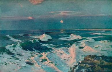 Auringonlaskun ja kuun välissä, vuodelta 1910