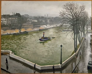 Seine Pariisissa (öljy kankaalle)