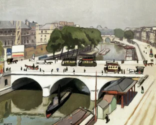 A ponte Saint Michel em Paris. Pintura de Albert Marquet (1875-1947) finlandês