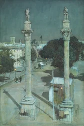 Moonlight - Alameda de Hércules, Sevilla (akvarelli paperille)