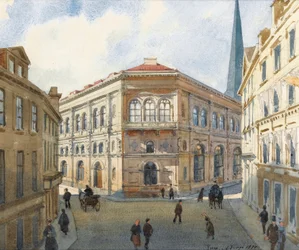 ""Riian pörssin muotokuva Latviassa"" (Riian pörssin näkymä) Albert Benois