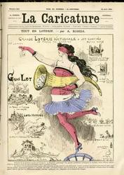 Albert Robidan (1848-1926) kuvitus Karikatyyrin (1880) kanteen