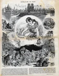 Victor Hugon (1802-1885) Notre-Dame de Paris -piirros Albert Robidan (1848-1926) teoksessa "Le rire" vuodelta 1902