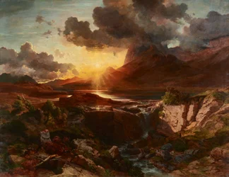 Auringonlasku Hintersee-järvellä Berchtesgadenissa