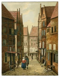 Delftin katu Albertus Brondgeest Jacobus Vrelin mukaan, SA Delft, inv.no.65127.