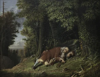 Rip Van Winkle Asleep, 1879-80 (öljy kankaalle)