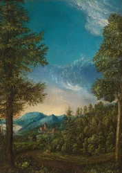 Maisema linnan kanssa, n. 1525