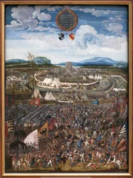 Aleksanterin taistelu. Makedonian Aleksanteri III:n, lisänimeltään Suuri (356-323 eaa.), voitto Persian kuninkaasta Dareios III Kodomannoksesta (noin 380-330 eaa.) Issoksessa (lähellä nykyistä Iskenderunia Turkissa) vuonna 333 eaa. (1480-153)