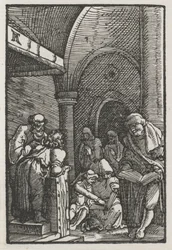 Ihmisen lankeemus ja lunastus: Kristus kiistelee lääkäreiden kanssa, c. 1515.
