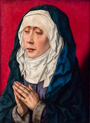 Neitsyt Maria rukoilemassa, n. 1500 (tempera ja öljy puulle (tammi))
