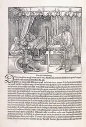 Piirtäjä piirtää muotokuvaa piirustuskehyksen avulla, 1525