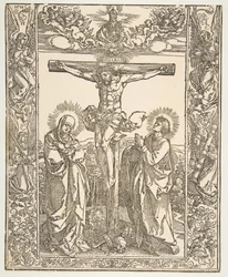 Kristus ristillä Neitsyen ja Pyhän Johanneksen välillä, 1516.