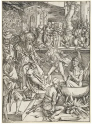 Evankelista Johanneksen marttyyrikuolema, Ilmestyskirja-sarjasta, saksankielinen ensipainos 1498