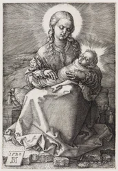 Maria ja vauva sylissä