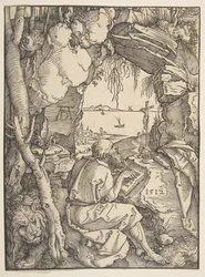Pyhä Hieronymus luolassa, 1512.