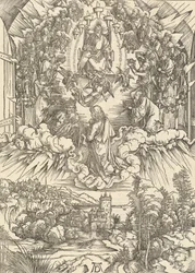 Pyhä Johannes Jumalan ja vanhinten edessä, 1498.