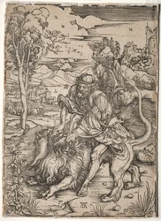 Simson tappaa leijonan, n. 1496-1497.
