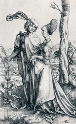 Kuoleman uhkaama nuori pari" tai "Promenadi", 1495, 1906