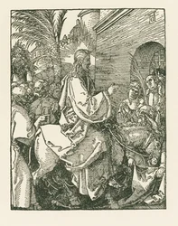 Kristuksen astuminen Jerusalemiin, noin 1508-09 (puupiirros).