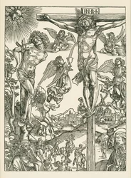 Ristiinnaulitseminen (Suuri Golgata), noin 1496-00 (puupiirros).