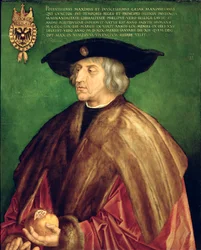 Keisari Maximilian I (öljy paneelissa)
