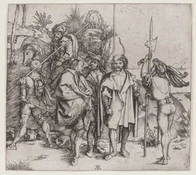 Viisi sotilasta ja turkkilainen hevosen selässä, 1495-96