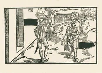 Phaedria ja Parmeno, noin 1492-93 (puupiirros).