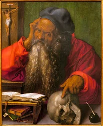Saint Jerome - Albrecht Durerin (1471-1528) maalaus, öljy puulle