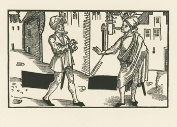Sannio ja Syrus, noin 1492-93 (puupiirros).