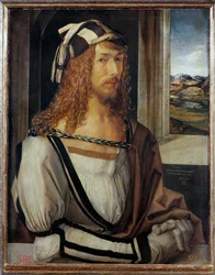 Omakuva, kaiverrettu " 1498 (öljy puulle)